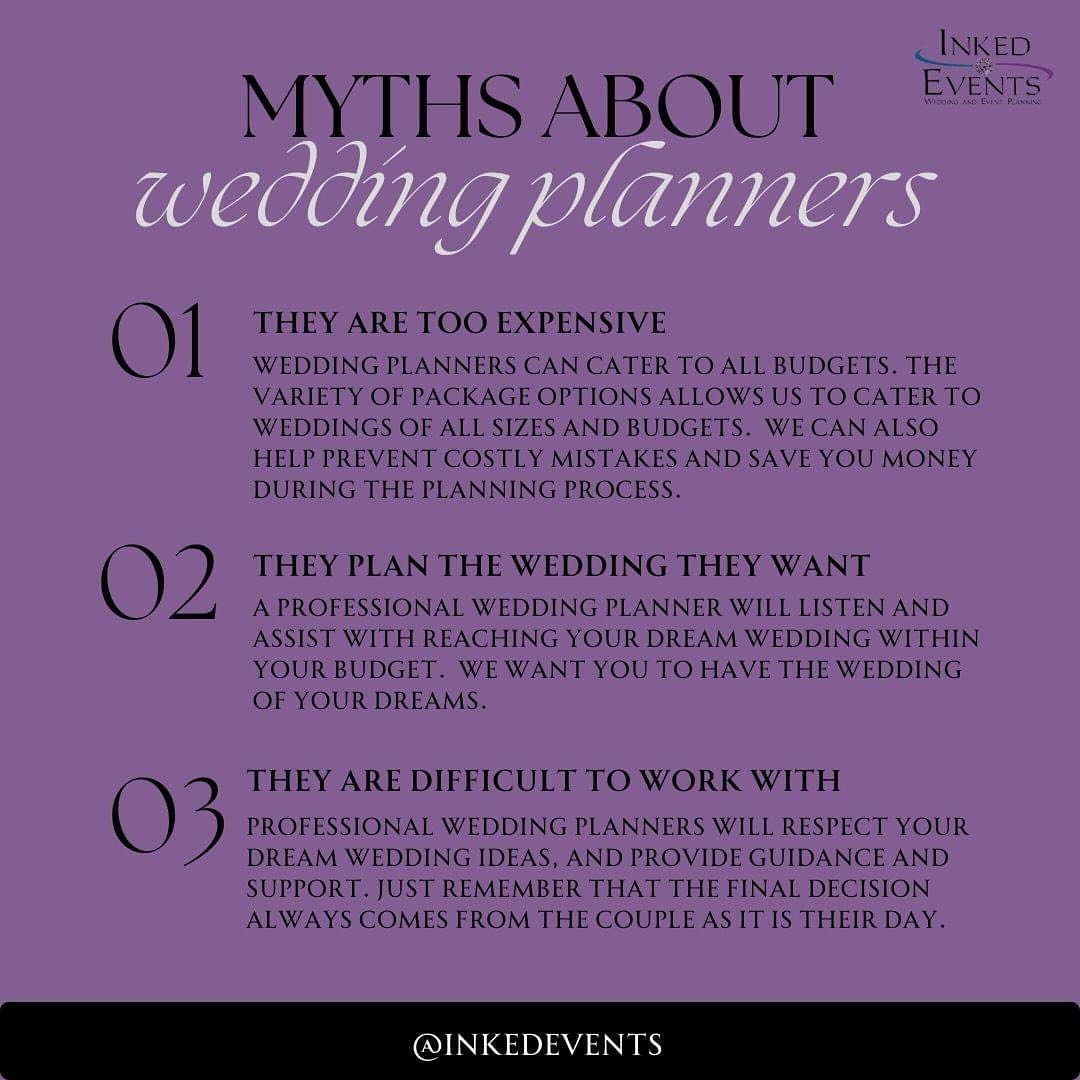 Today we&rsquo;re sharing a great post from Tracy Dapp PWP of @inkedevents and debunking some of the myths about wedding planners. It is our responsibility to share the truth and help educate potential clients. It starts and begins with us! (Thanks T