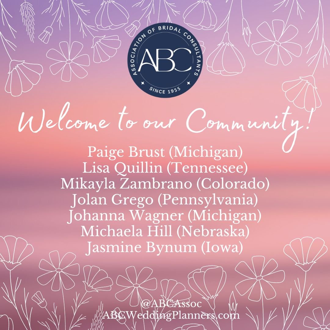 Let's welcome some of our newest members to @ABCAssoc 😊

Paige Brust (Michigan)
Lisa Quillin (Tennessee)
Mikayla Zambrano (Colorado)
Jolan Grego (Pennsylvania)
Johanna Wagner (Michigan)
Michaela Hill (Nebraska)
Jasmine Bynum (Iowa)

Welcome to our A