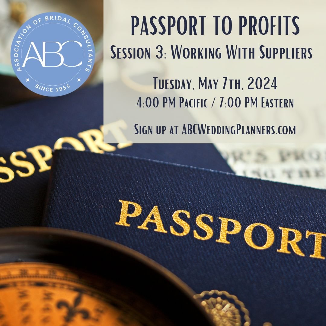 WEBINAR TRAINING - Passport to Profits: Working with Suppliers✈

Whether you are new to travel or need to brush up on the basics, &ldquo;Passport to Profits&rdquo; will provide every active @abcassoc member new ways to increase your income through tr