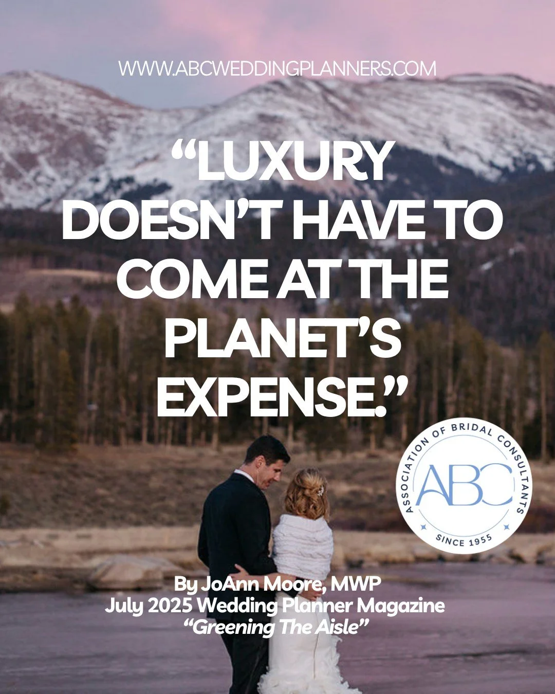 ✨ &ldquo;Luxury doesn&rsquo;t have to come at the planet's expense.&quot; 
&mdash; Joann Moore, &quot;Greening The Aisle&quot; 
@j.m.weddings 

Big vibes. Bigger impact. 💅🌎
You can have stunning florals, fire playlists, and unforgettable guest expe