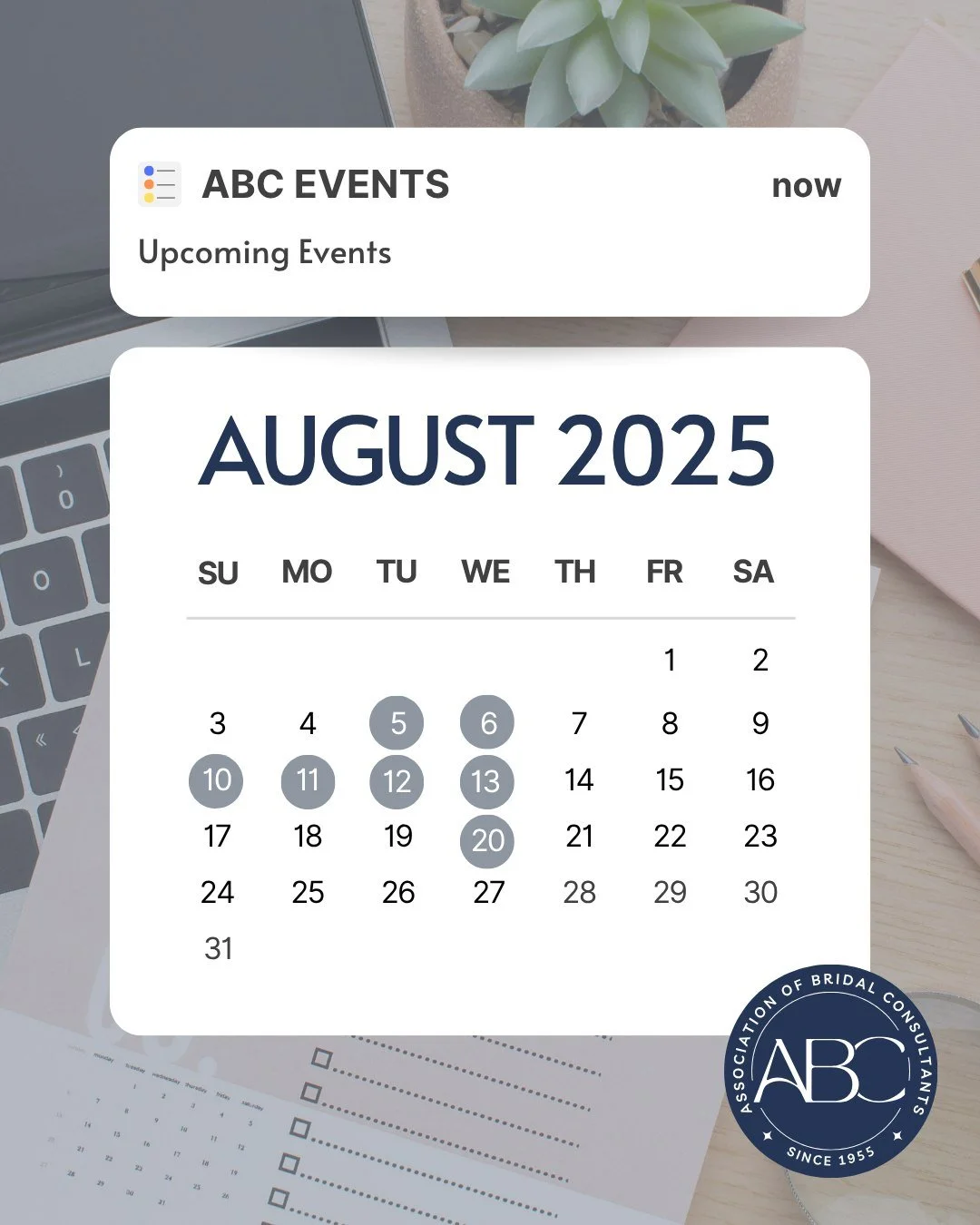 August is HERE and so are fresh webinars, new tools, and ✨major✨ growth energy.  Let&rsquo;s level up your wedding business together! 💻📈

Drop SCHEDULE1 in the comments + we&rsquo;ll DM you the full event list and how to sign up! 💬👇

#ABCWeddingp