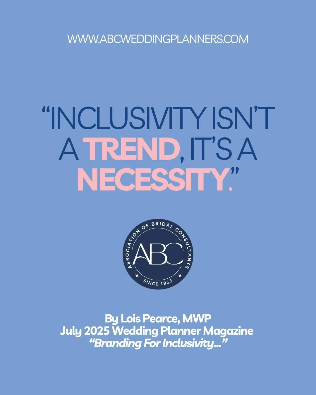 &ldquo;Inclusivity isn&rsquo;t a trend, it&rsquo;s a necessity.&rdquo;
Wise words from wedding industry leader @lp_associates, featured in the July 2025 issue of Wedding Planner Magazine. 

In today&rsquo;s world, couples are looking for vendors who 