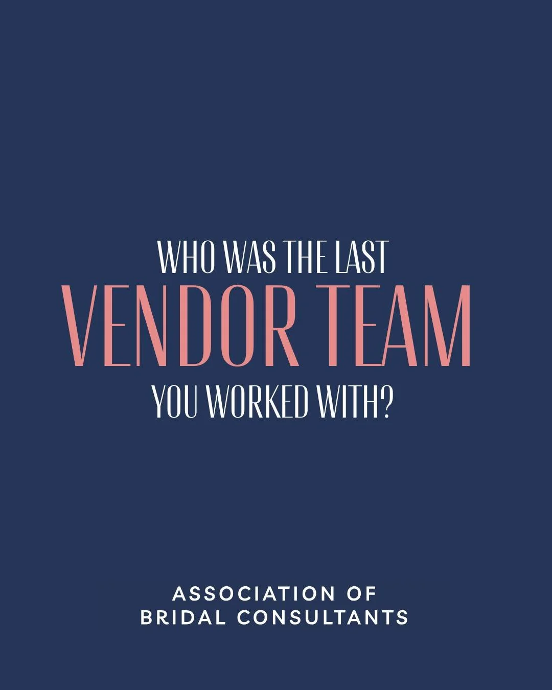 Who is the last vendor team you worked with? 💪⬇️ Shout them out to us! 

We love seeing who your friendors are and what they create. Plus if they aren't part of ABC yet, we should connect! 

A community that gets what it is like to be a wedding and 