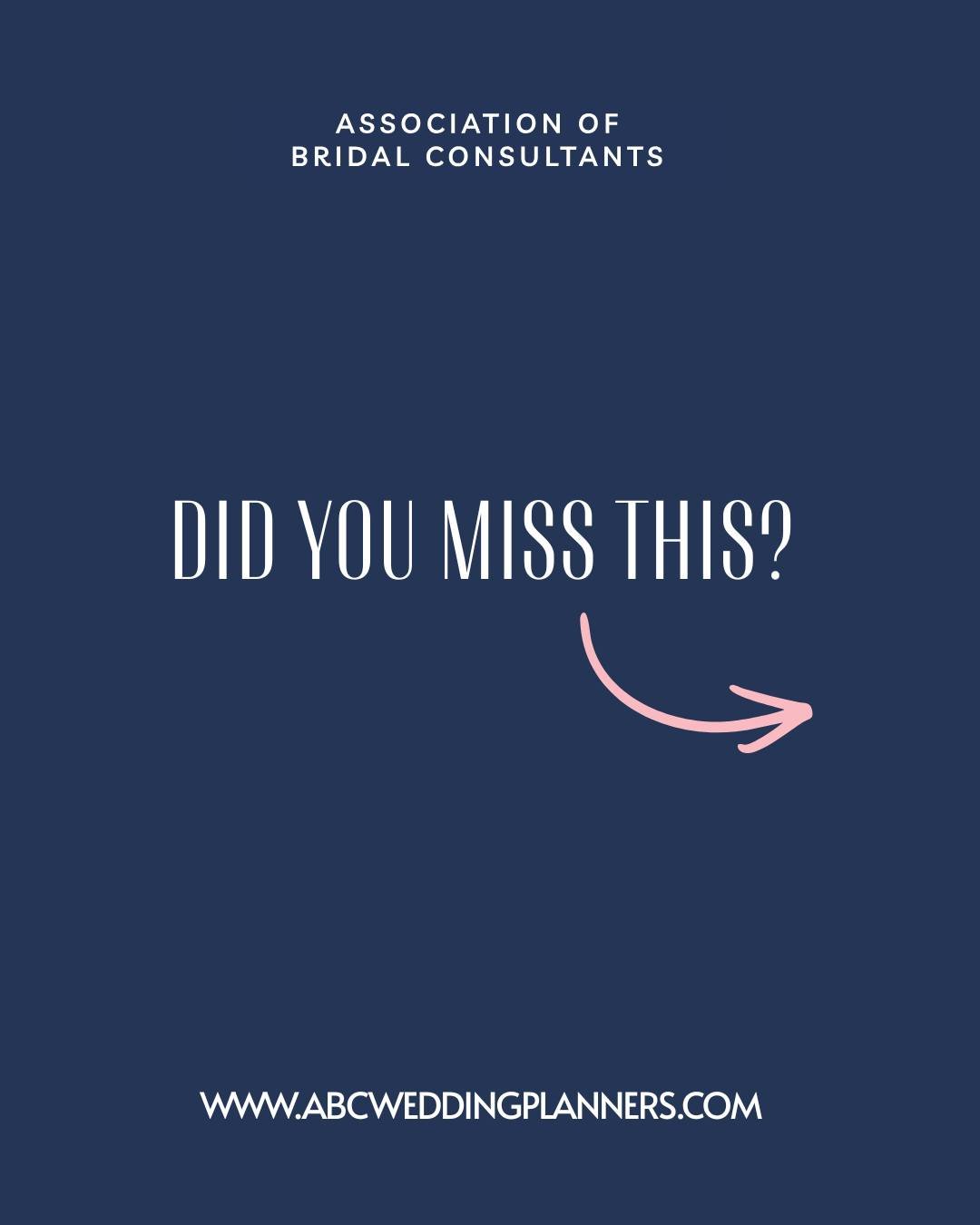 More tips, insight, and updates from ABC? We just launched that in the January Wedding Planner Magazine.

Comment WPM to get the link sent directly to you!