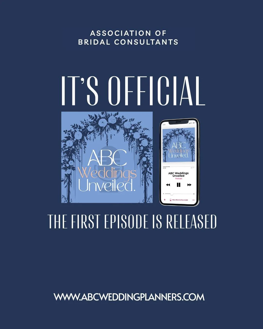 It's official! Unveiled, ABC's podcast, is live with our first episode released. 

Get an exclusive, behind-the-scenes look at the wedding industry with ABC Weddings Unveiled, the official podcast of the Association of Bridal Consultants! Whether you