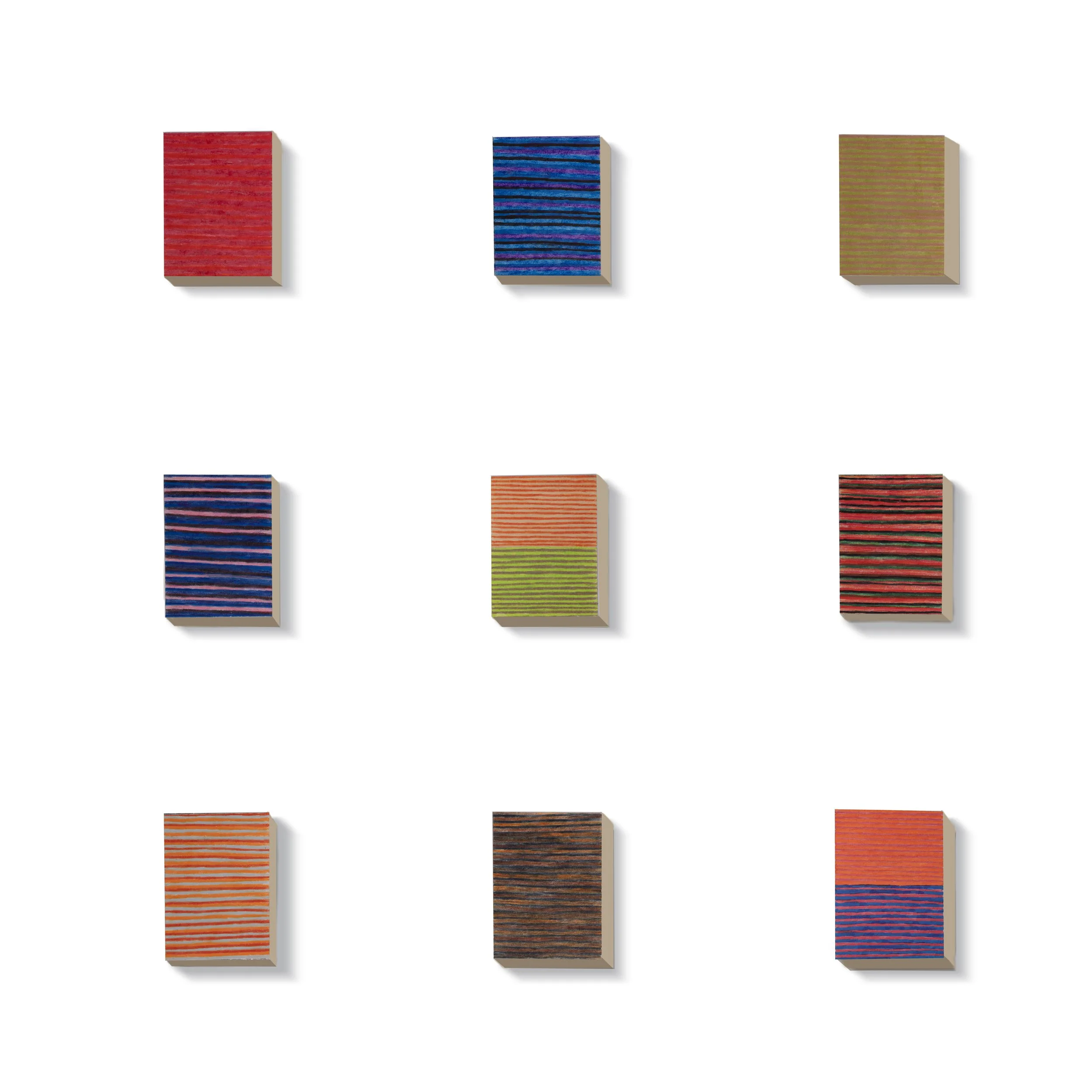Smallest waves series set - installation dimensions 22 × 19 × 1 .5 in. Each drawing 4.5" x 3" x 1.5"
Note: these Smallest Waves are the last work ever made by Galen Brown. Dec 2023