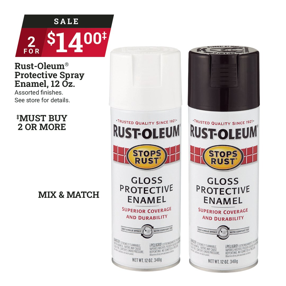 Whether it&rsquo;s crafts, projects, or quick touch-ups, RustOleum&reg; Protective Spray Enamel gets the job done. Get assorted finishes on sale at 2 for $14 when you buy two or more. Offer valid through April 30. #MaineHardware #AceHardware #MyLocal