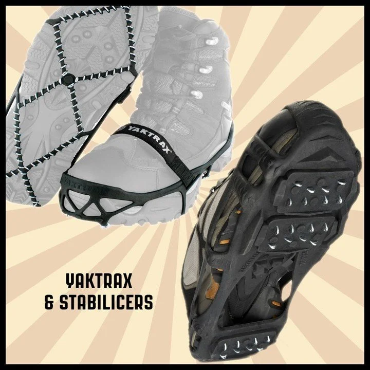 Avoid slips and falls on the ice by sporting a pair of #YAKTRAX or #STABILICERS. We also have ice melt, gloves, shovels, ice scrapers, and more to help you get through the winter! #MaineHardware #AceHardware #Winter #PortlandMaine #Maine