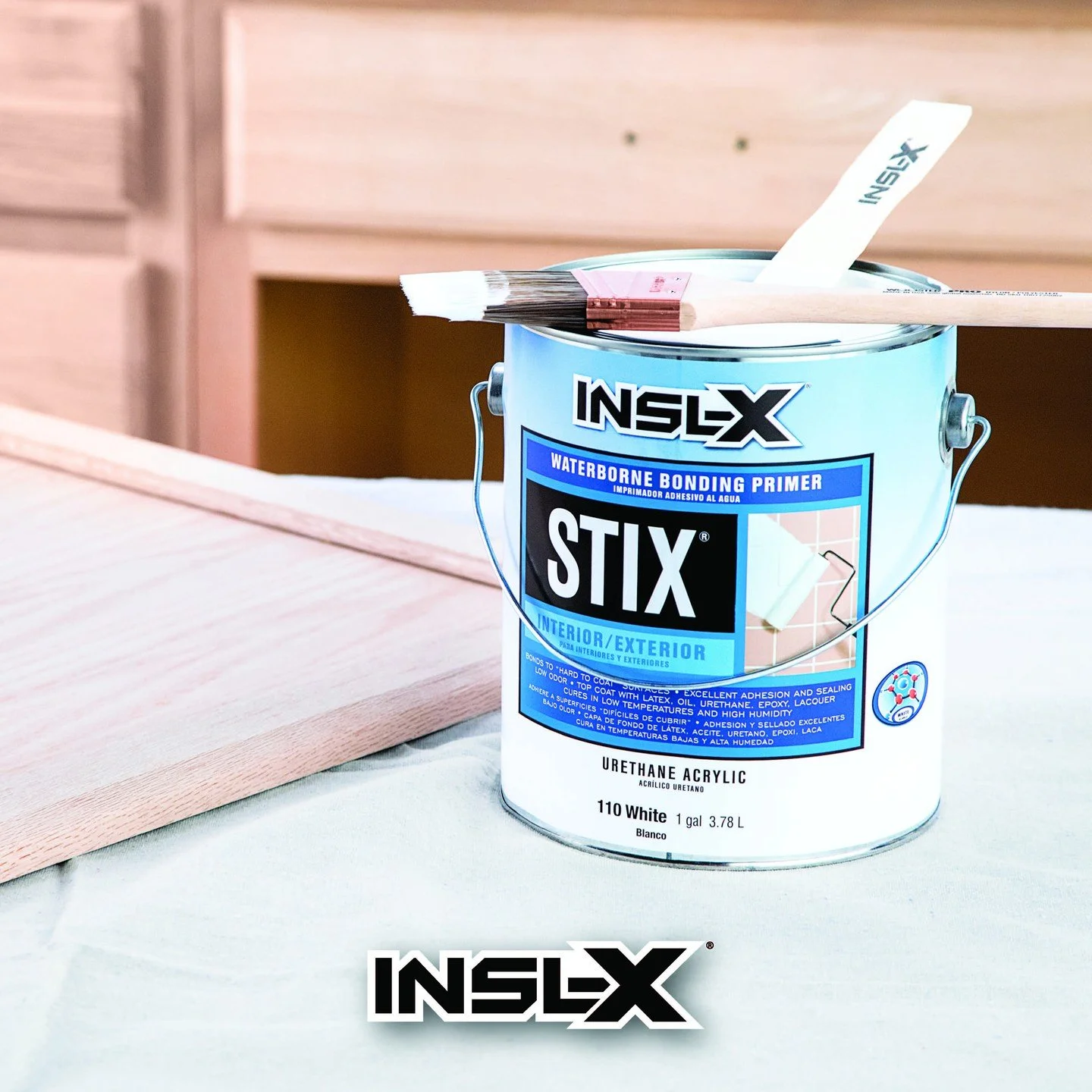 Stix is a waterborne bonding primer, and it is ideal for plaster, drywall, wood, non-ferrous metals, as well as glossy surfaces! If you are looking for a primer that will really adhere, then pick up a can of Stix! Available in gallons and in quarts. 