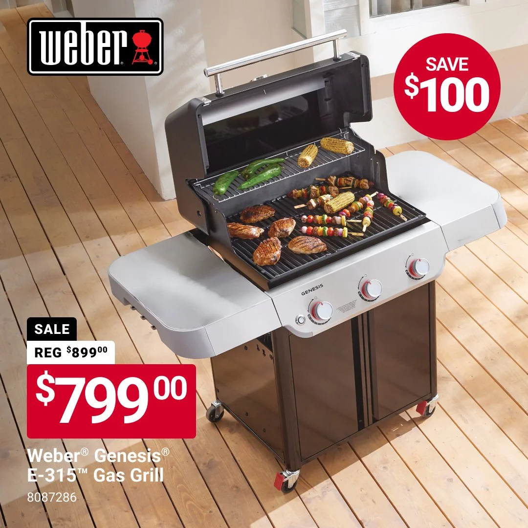 Grill up your favorites with the Weber&reg; Genesis&reg; E-315&trade; Gas Grill. 🔥 Delivering reliable performance and even heat for everything from burgers and kebabs to weeknight dinners in your backyard. Sale valid through 9/30/26. #MaineHardware