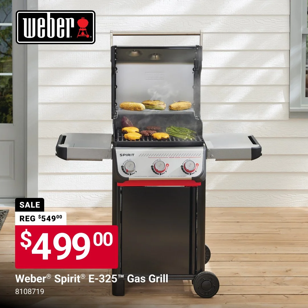 Fire up flavorful backyard meals with the Weber&reg; Spirit&reg; E-325&trade; Gas Grill. 🔥 Delivering powerful grilling performance and even heat for everything from burgers and brats to vegetables and steaks. Sale valid through 9/30/26. #MaineHardw