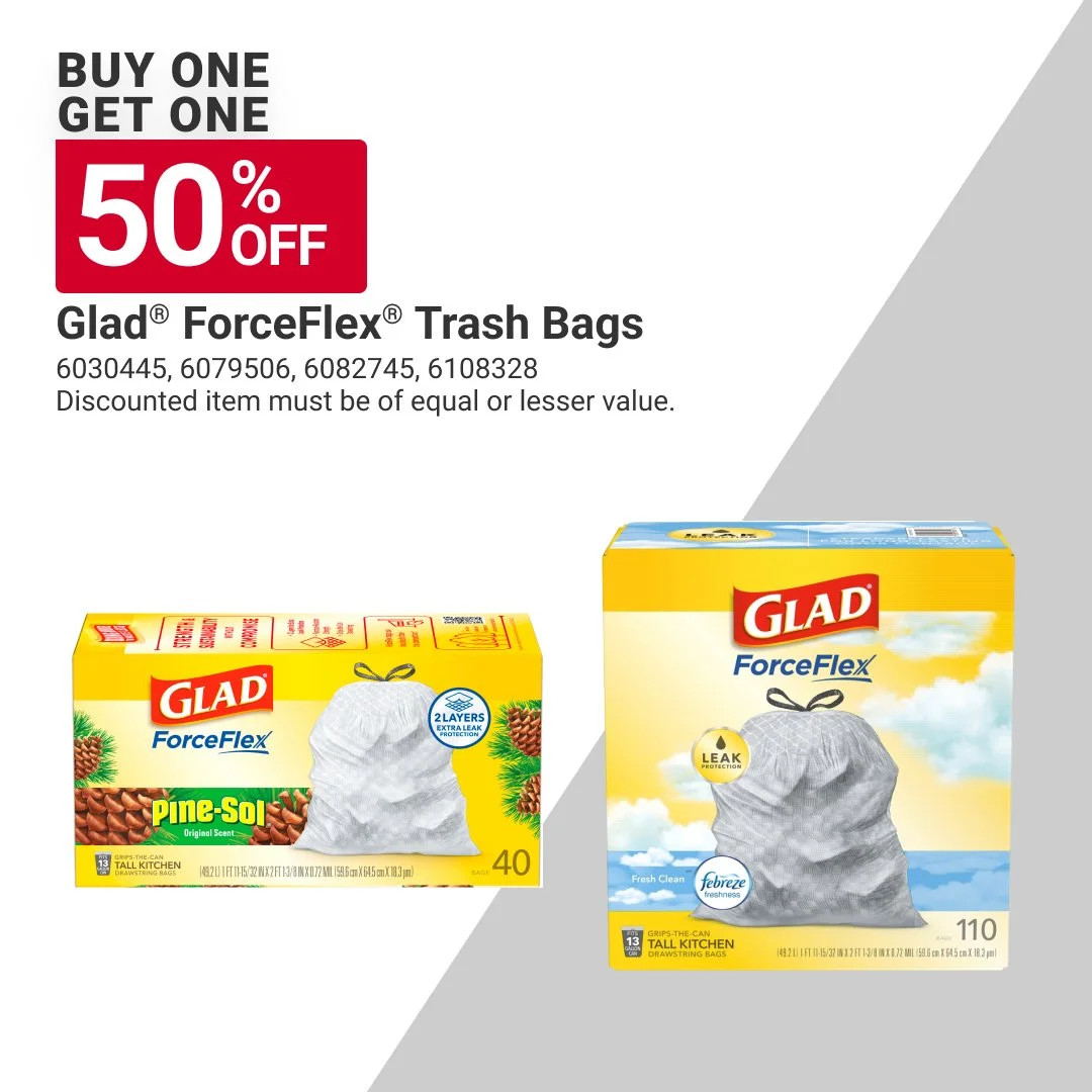 Take on tough kitchen cleanup with Glad&reg; ForceFlex&reg; Trash Bags. 🗑️ Delivering stretchable strength and leak protection for everything from everyday garbage to big household cleanups. Offer valid through 10/31/26. #MaineHardware #AceHardware 