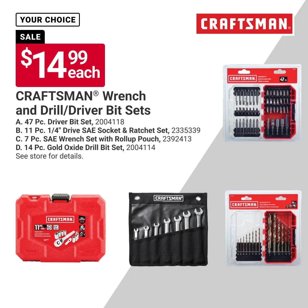 Tackle projects with select CRAFTSMAN&reg; hand tools and power tool accessories. 🛠️ Delivering dependable performance for everything from everyday repairs to weekend DIY projects. Offer valid through 10/31/26. #MaineHardware #AceHardware #MyLocalAc