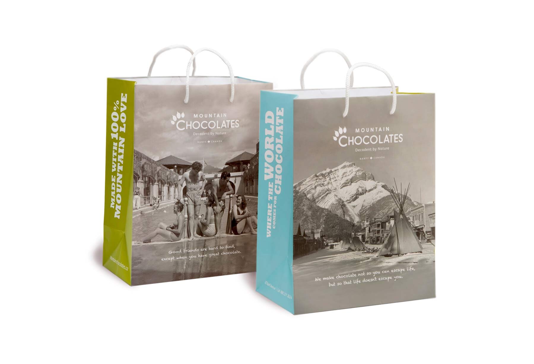 Mountain Chocolates shopping bag