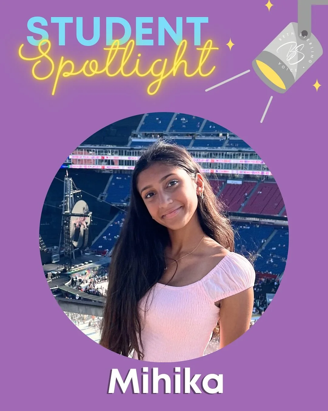 🌟 Student Spotlight! 🌟
Meet Mihika, one of our amazing voice students! Mihika has been working hard every week since last fall with a positive attitude and a true love of music. I am so proud of her progress in singing and confidence, from recital