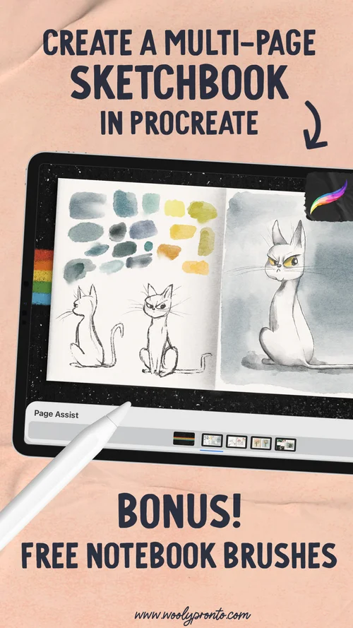 Create a Sketchbook in Procreate with Flippable Pages — wooly pronto