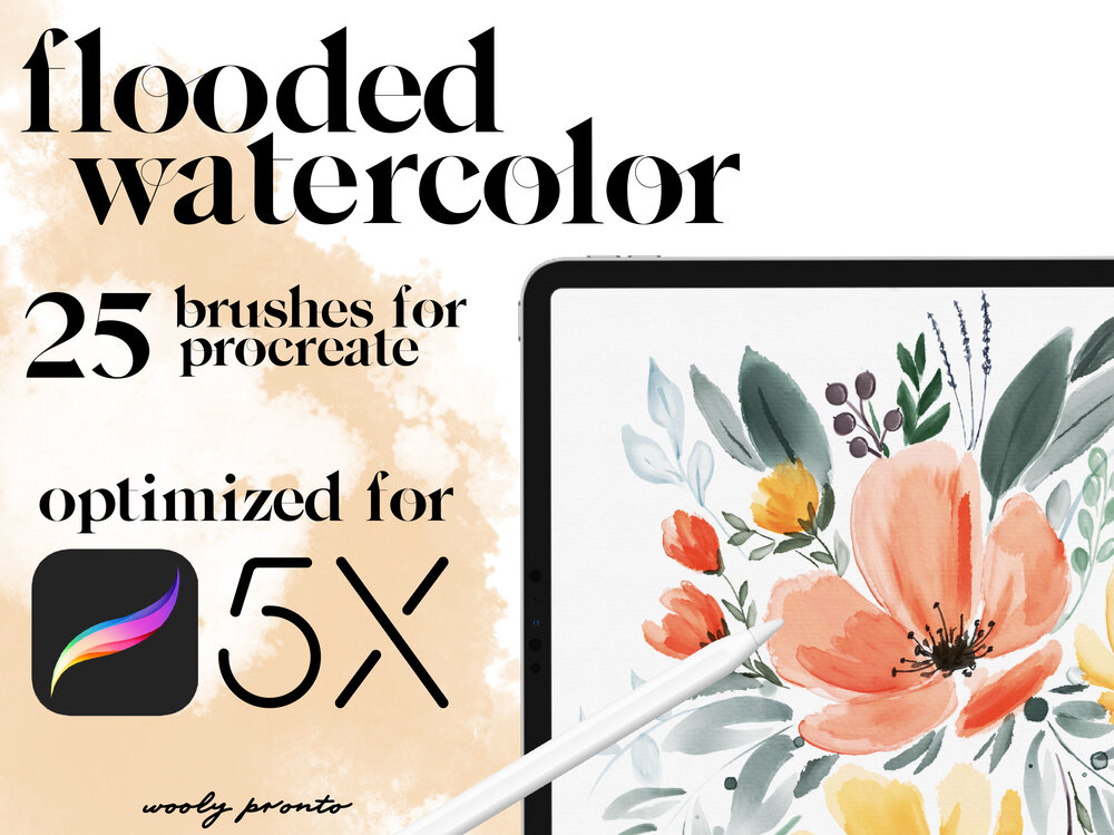 Ink & Watercolor Brushes for Procreate — wooly pronto