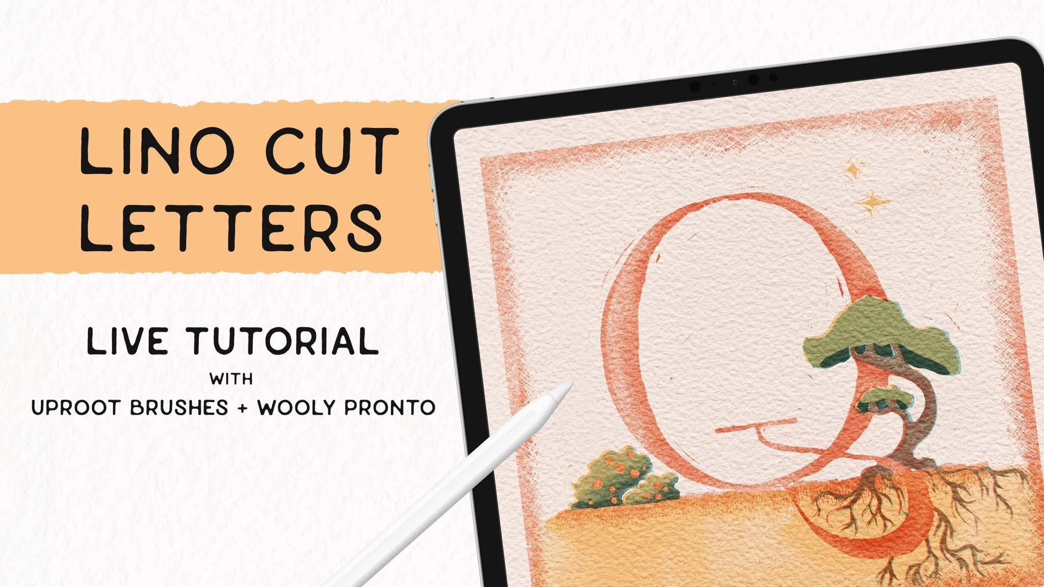 Linocut Print Letters in Procreate — wooly pronto