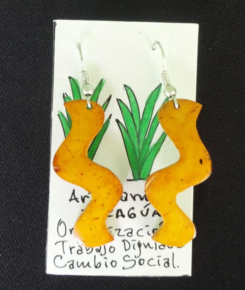 Carved Coconut Earrings