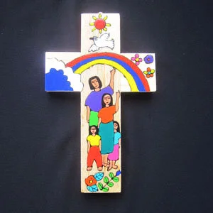 Cross Family with rainbow
