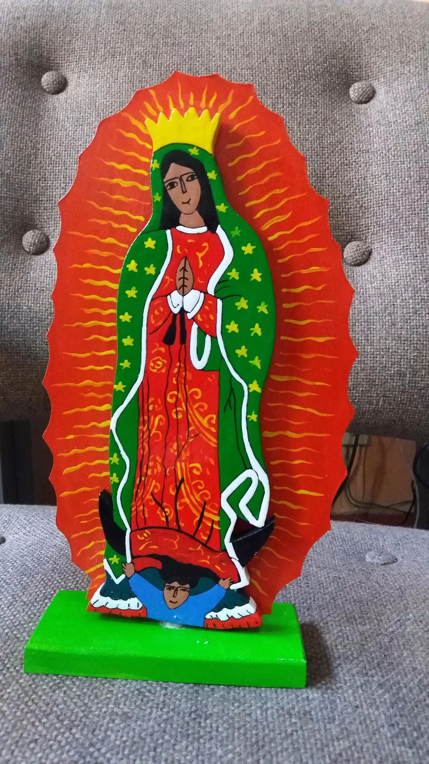 Virgen of Guadalupe Plaque with vase