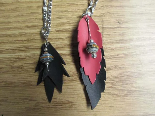 Bicycle Tires recycled into wearable art necklace