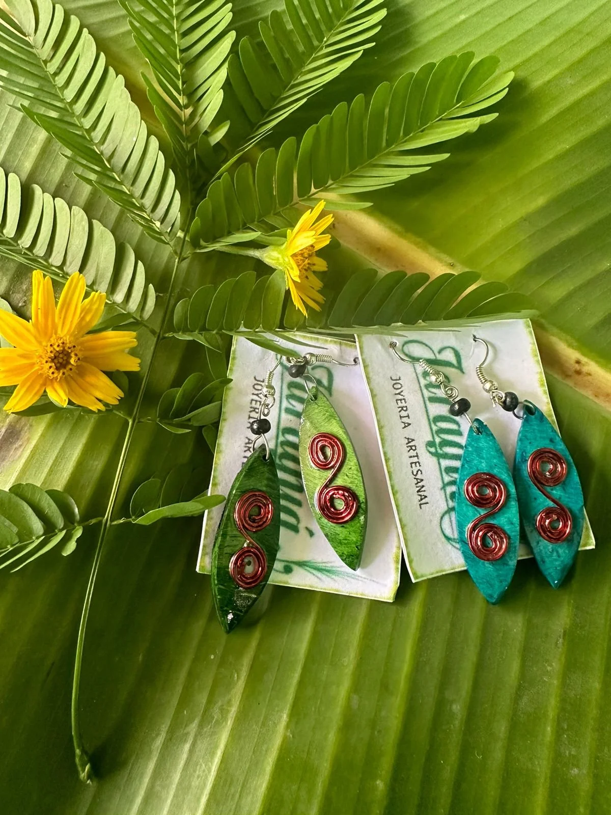 Copper coconut earrings