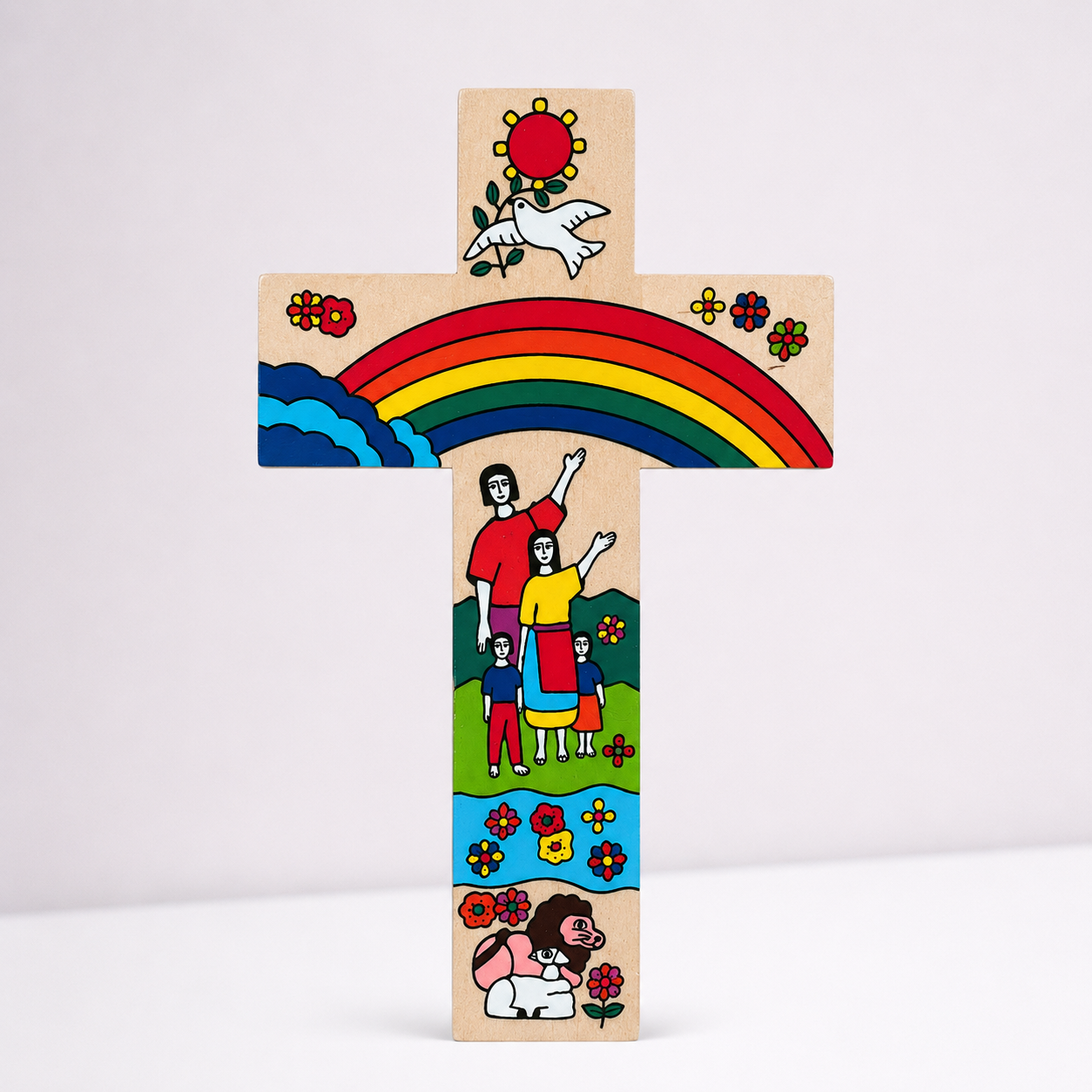 Cross Family with rainbow