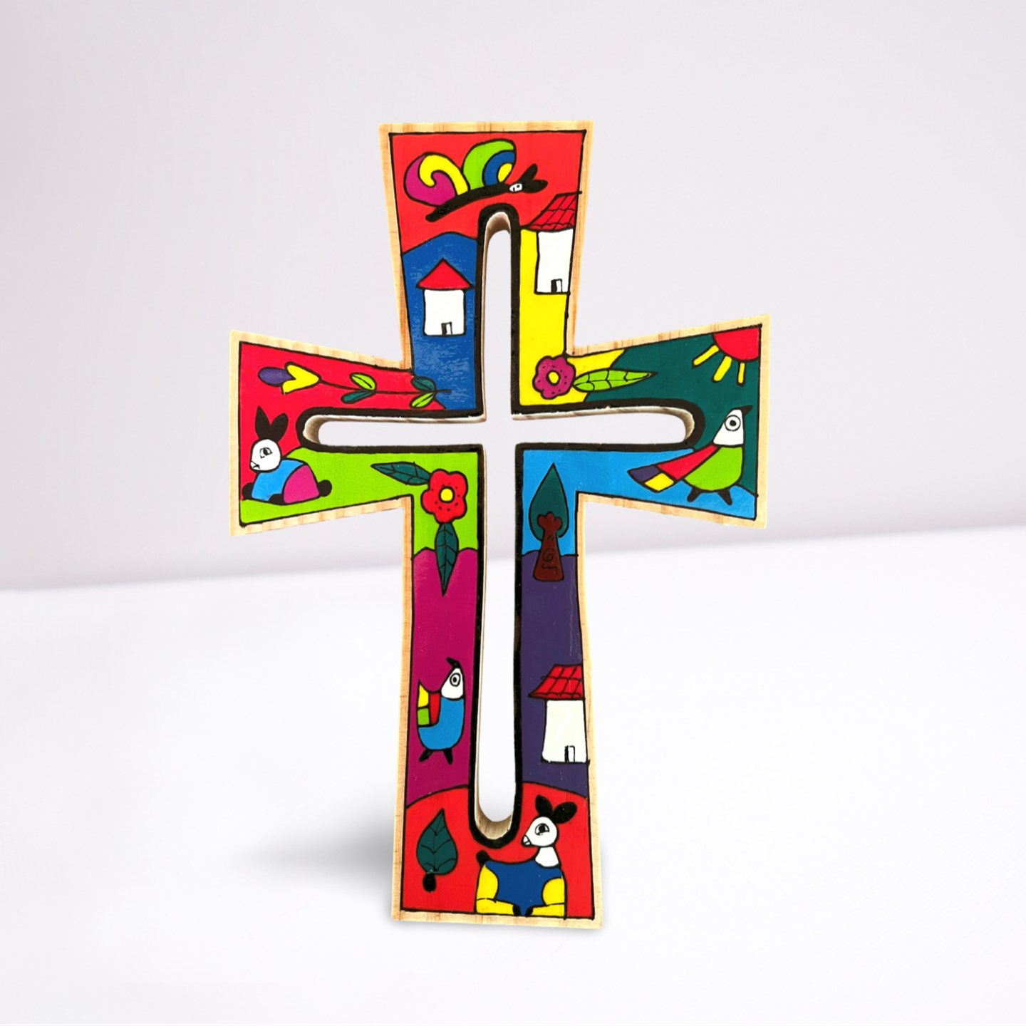 Abstract cross with hole