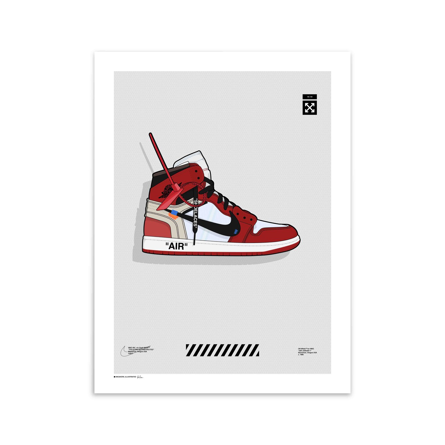 Off-White X Nike Air Jordan 1 'Chicago' Poster — Sneakers Illustrated