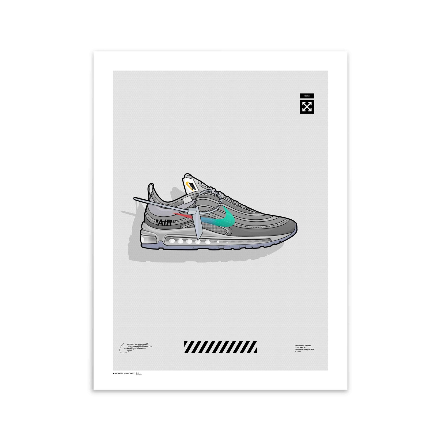 valgfri Skalk Watchful Off-White X Nike Air Max 97 'Menta' Poster — Sneakers Illustrated