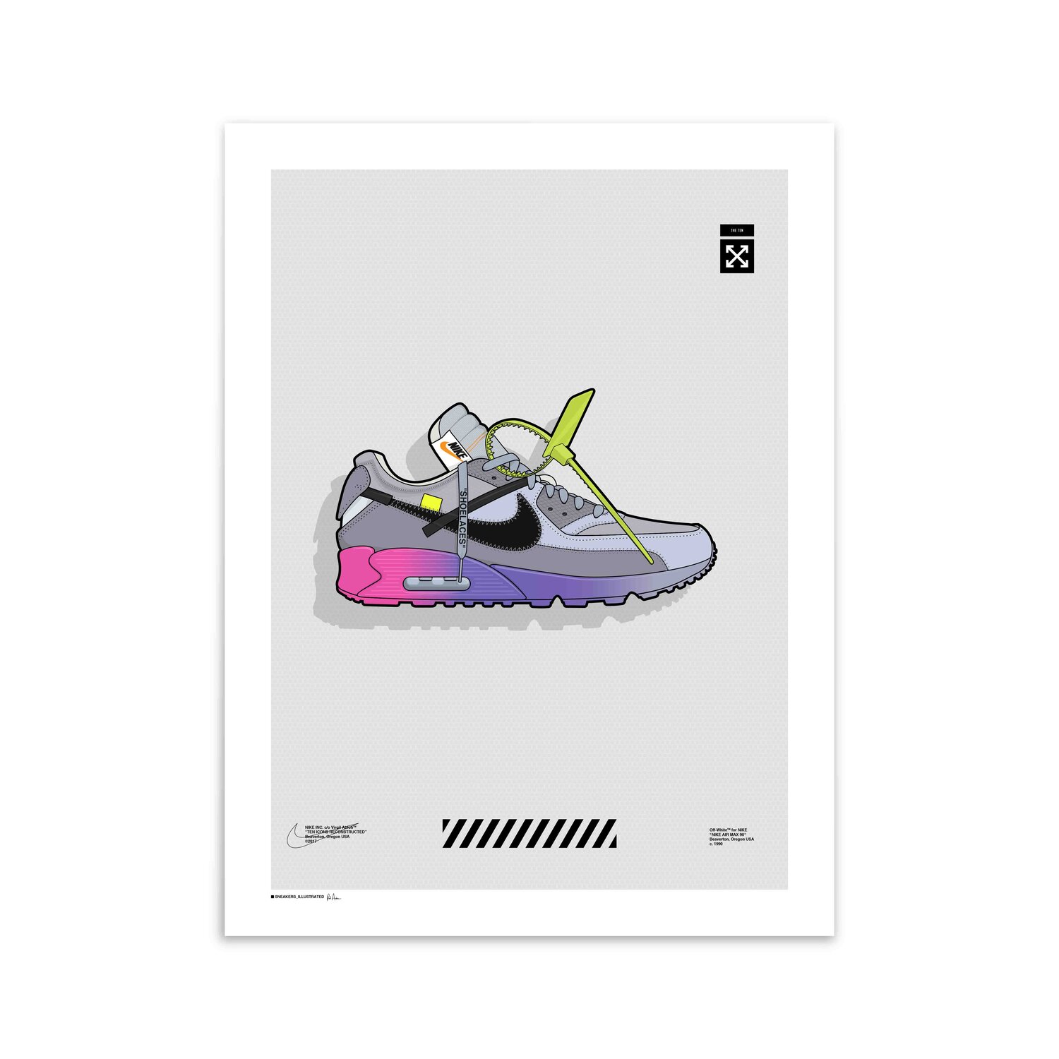 veterano entidad Rama Off-White X Nike Air Max 90 'Queen [Concept]' Poster — Sneakers Illustrated