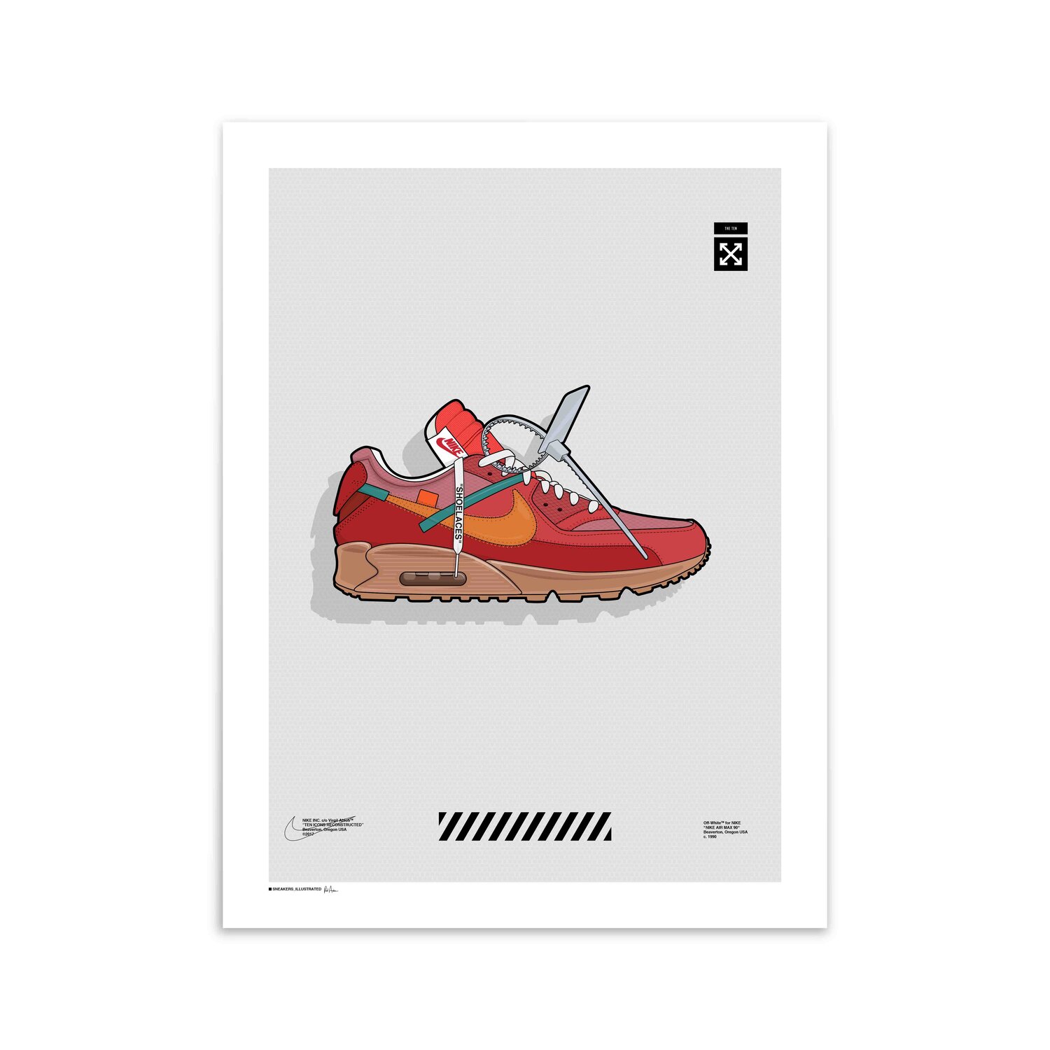 Off-White X Nike Air Max 90 'Red [Concept]' Poster — Sneakers Illustrated