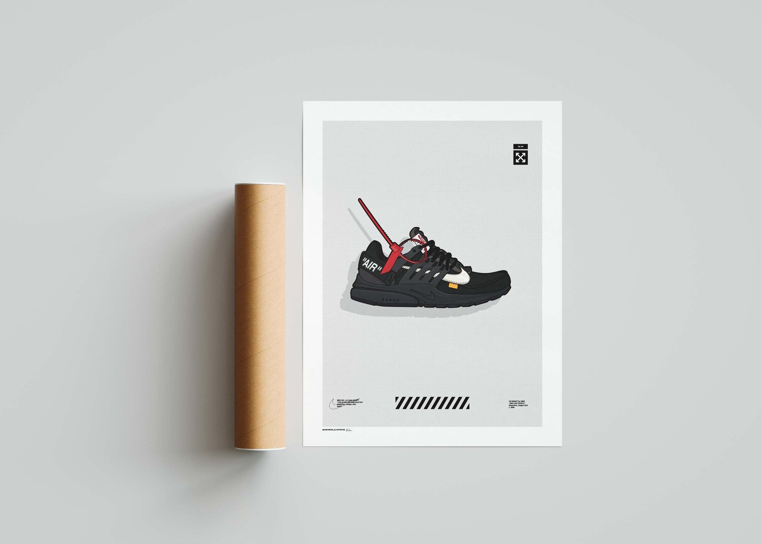 Off-White X Nike Air Presto 'Black' Poster — Sneakers Illustrated