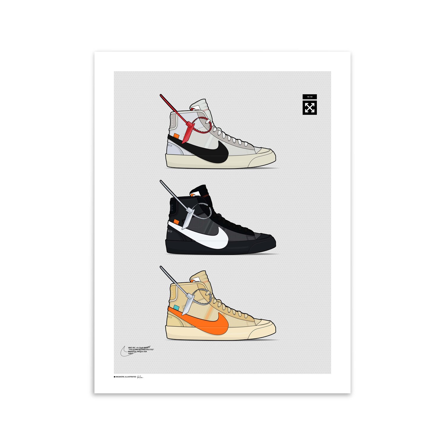 celos playa Hablar en voz alta Off-White X Nike Blazer Mid Collection Poster — Sneakers Illustrated