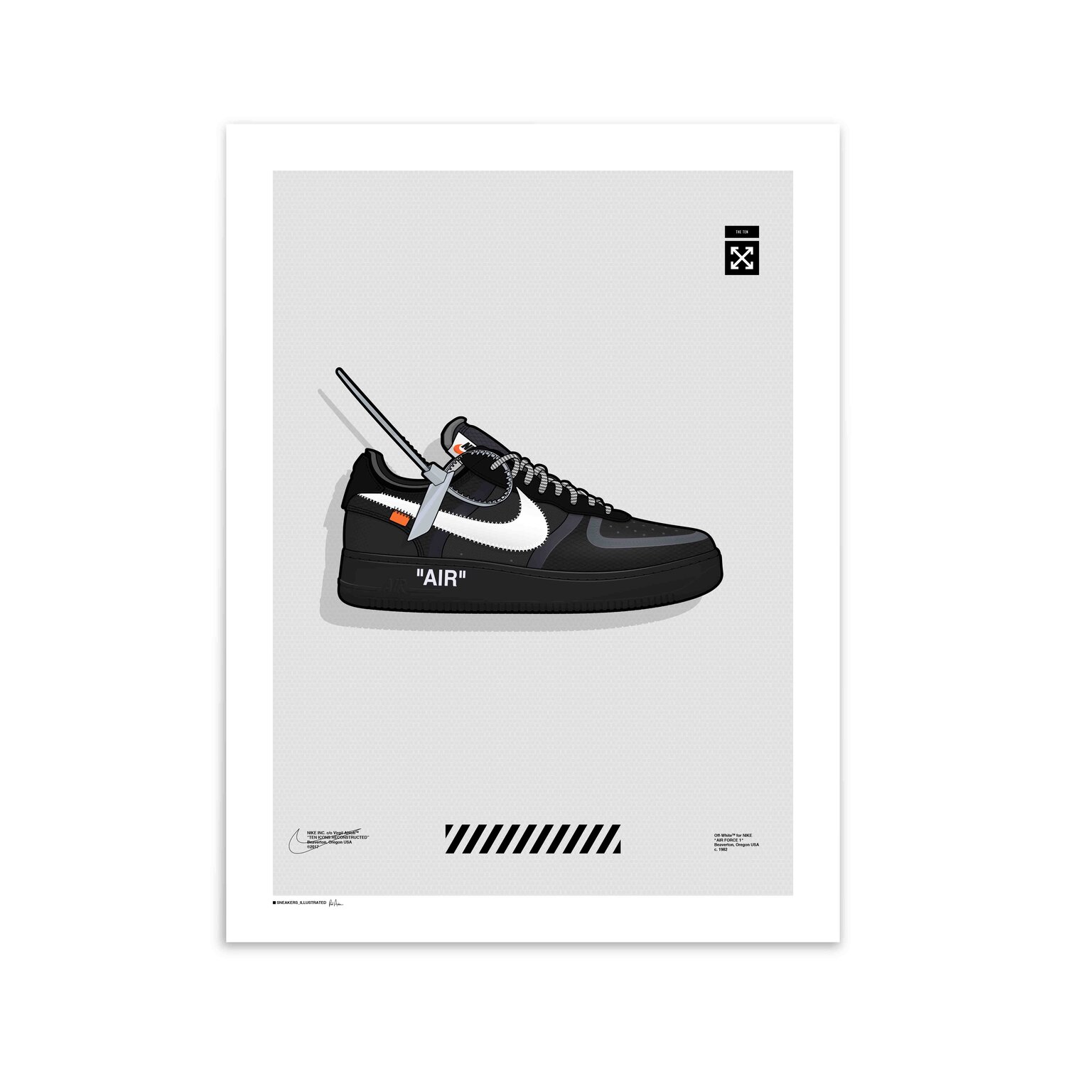 llorar obvio sopa Off-White X Nike Air Force 1 'Black' Poster — Sneakers Illustrated