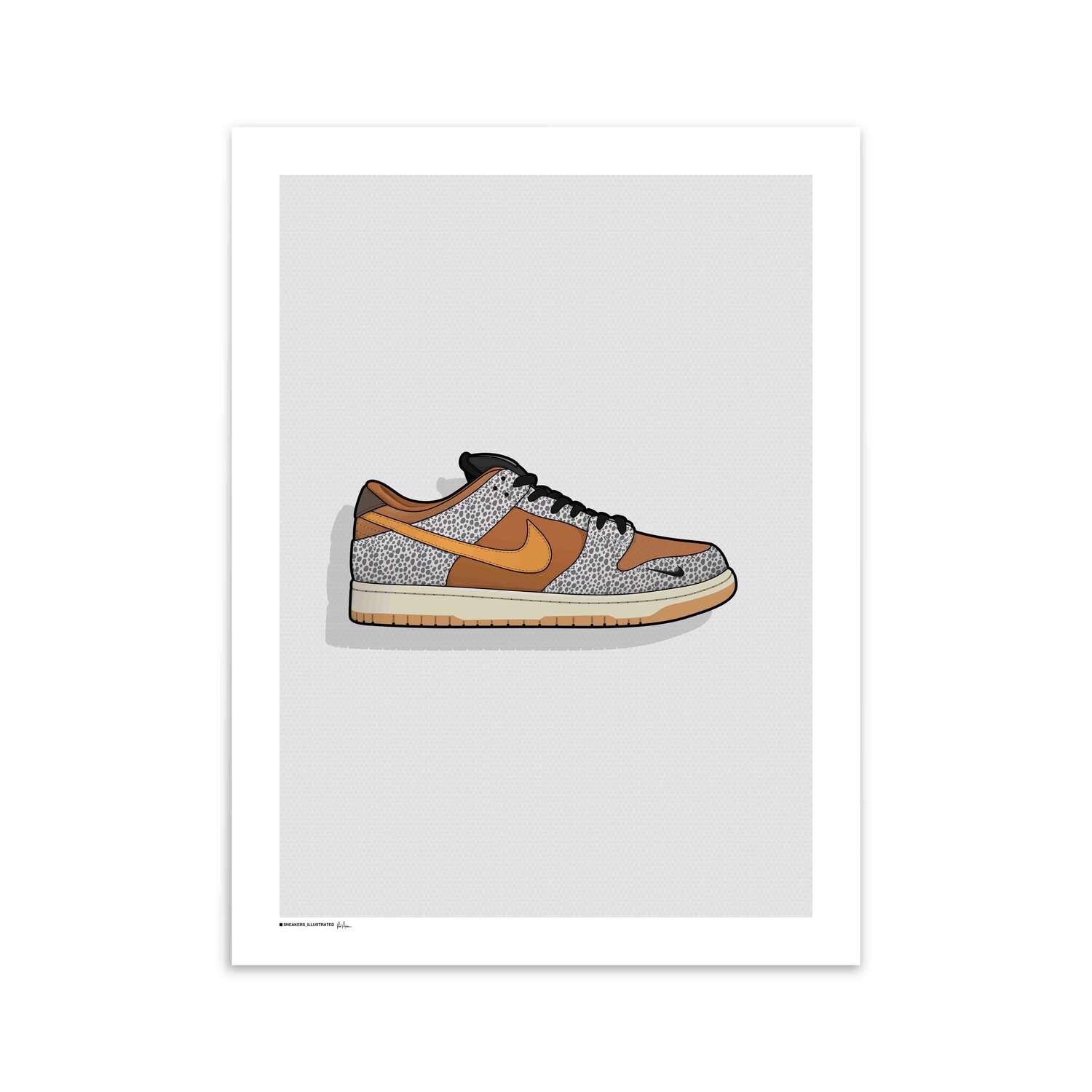 Quien oxígeno Manual Nike Dunk Low SB 'Safari' Poster — Sneakers Illustrated