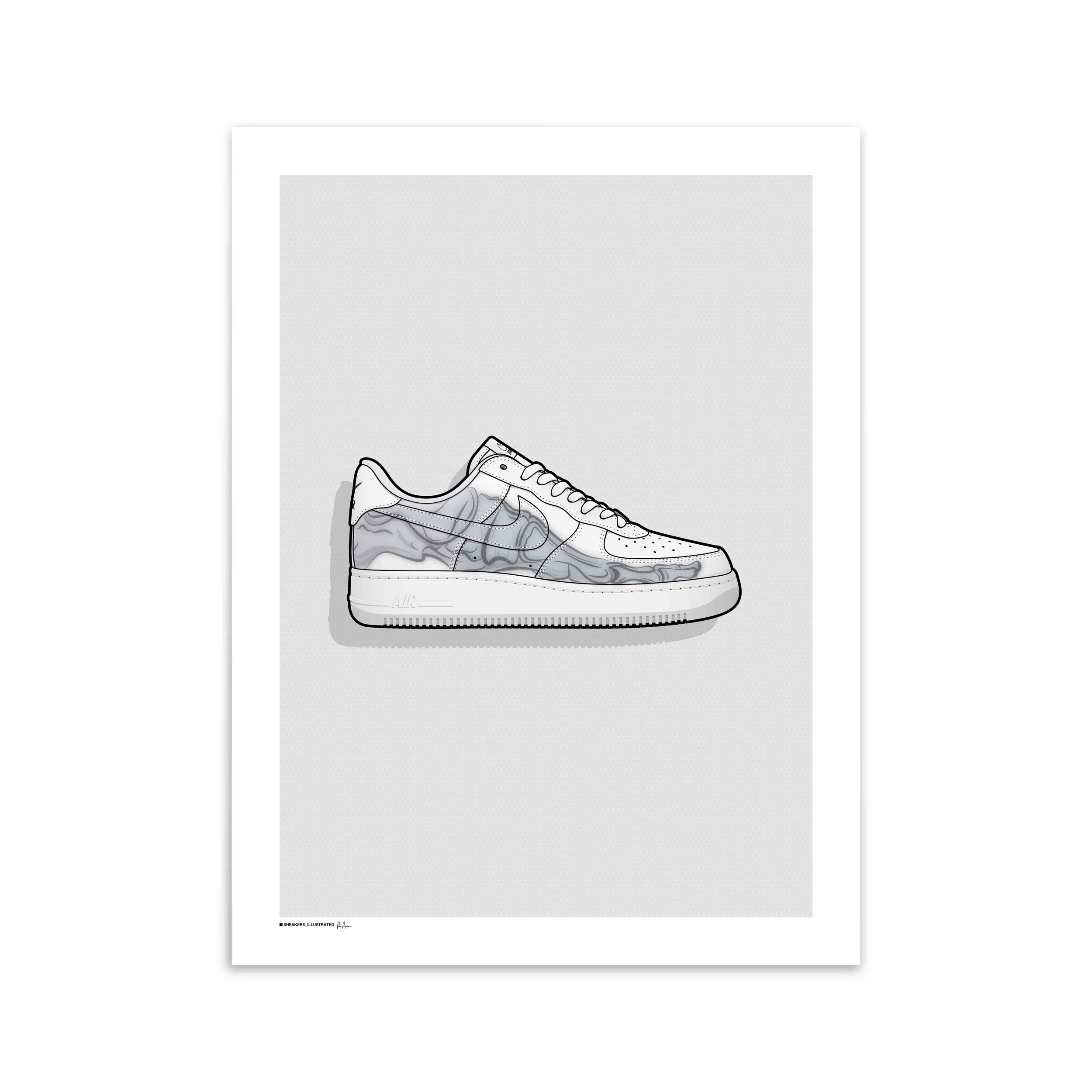 white af1 skeleton