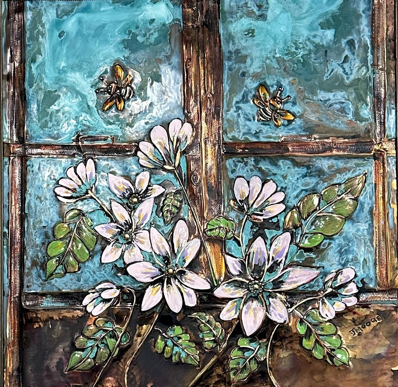 Garden of the Gilded Dawn - Framed and Matted Copper Works