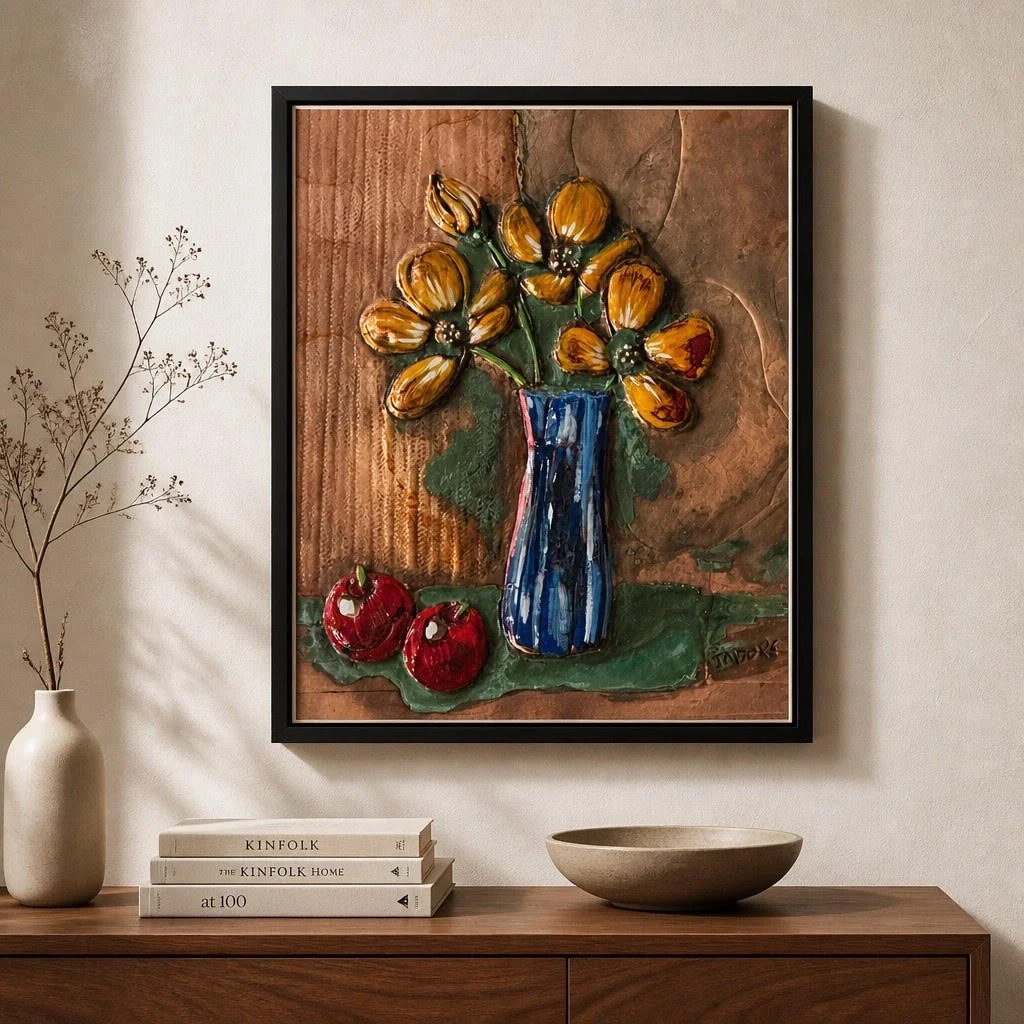 Botanical Bounty  -  Framed and Matted Metal Works