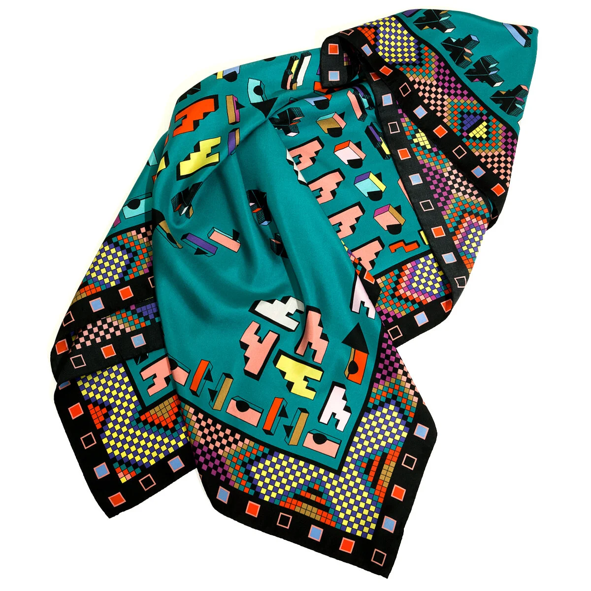 Silk Foulard Mandala Green