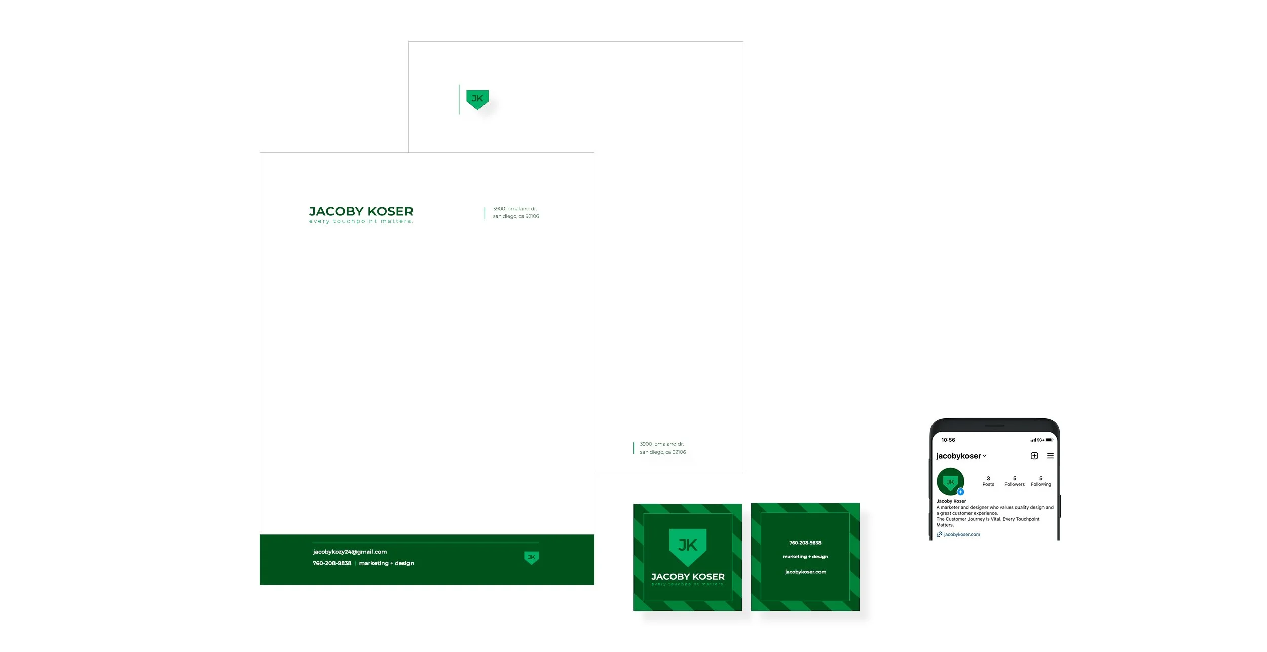 Jacoby Koser / Business Stationery + Instagram / Professional Brand / jacobykoser.com
