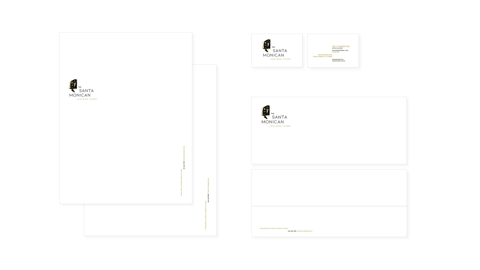 Peri Johnson / The Santa Monican Rebrand Identity / Business Stationery / Creative Direction, Naming, and Tagline / perijohnson.com