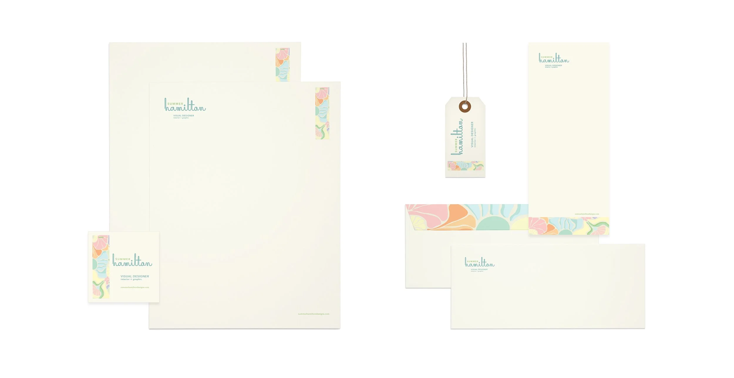 Summer Hamilton / Professional Brand Identity / Business Stationery + Hangtag / summerhamiltondesigns.com