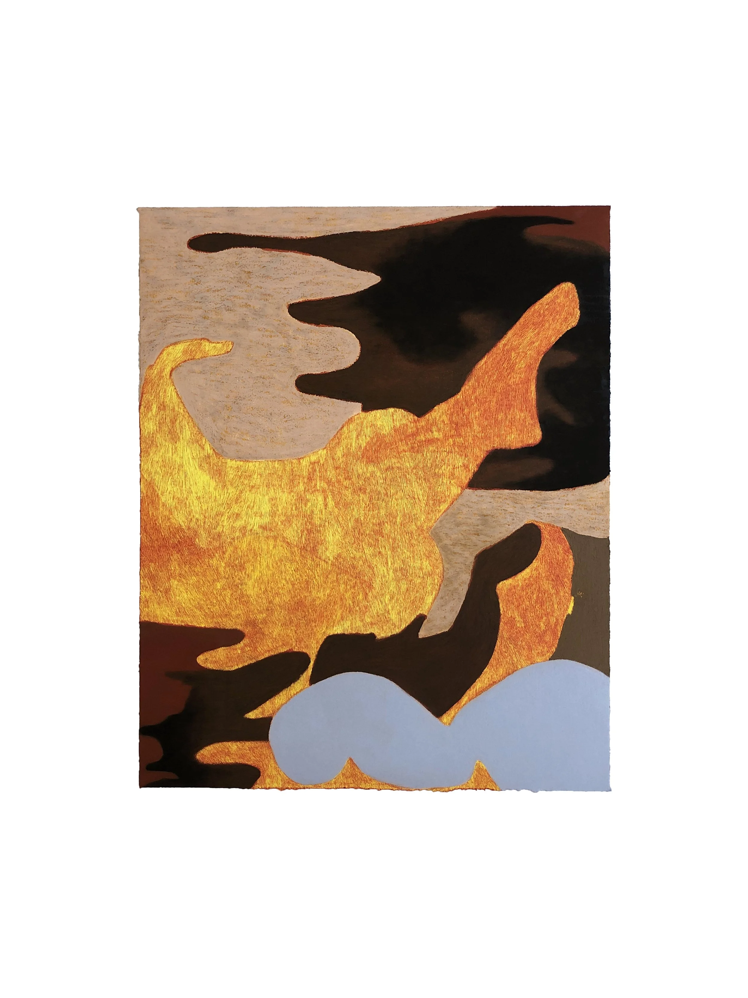 fire time, 2023, oil on paper, 57.4cm x 68cm | 2023