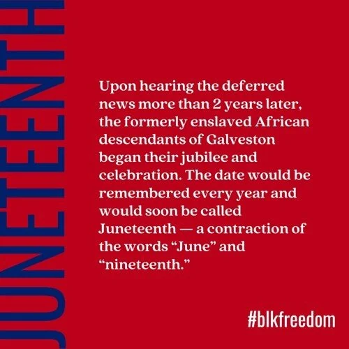 Download this Juneteenth fact at BLKFREEDOM.org | Share with your family and friends | Use #BlkFreedom when posting and tag us 👋🏽