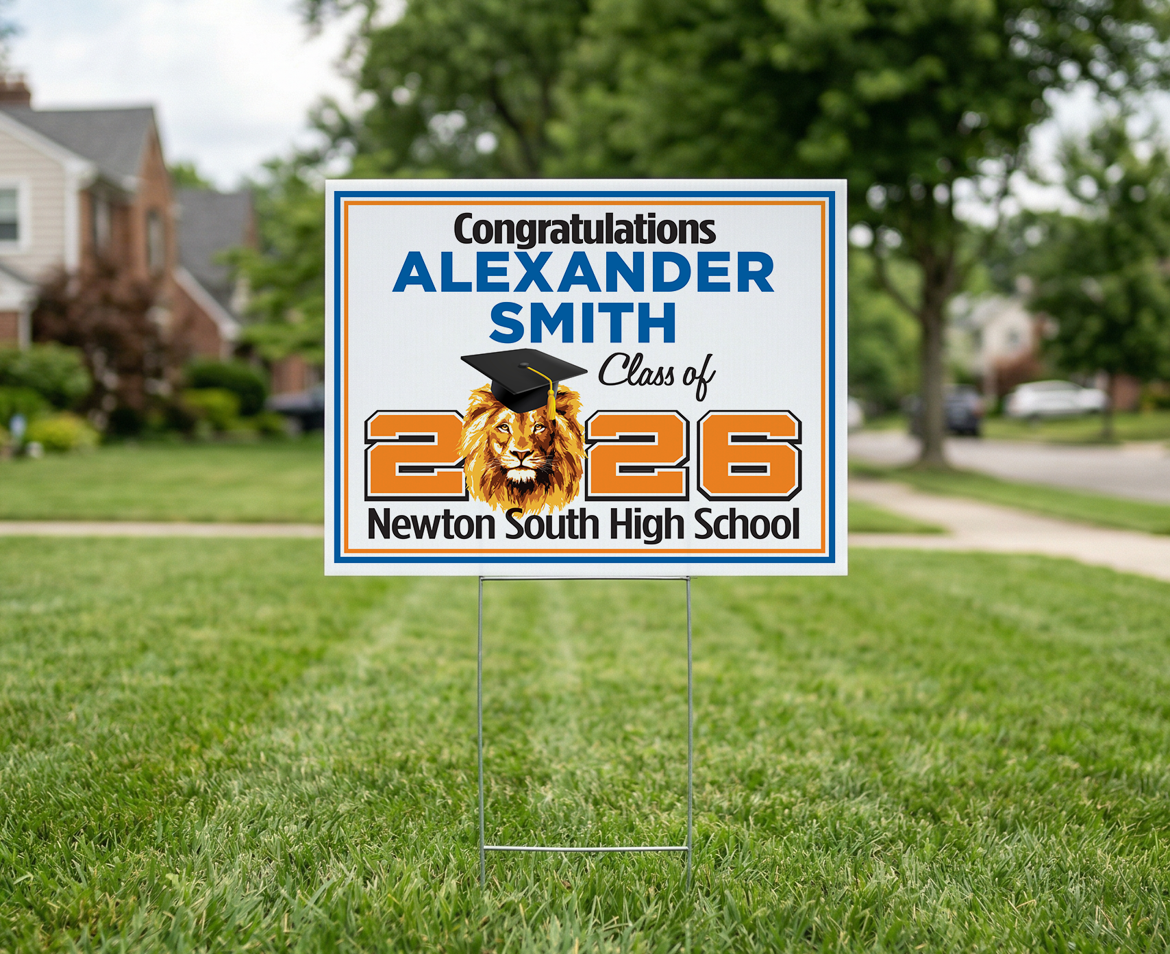 Newton South Graduation Yard Sign With Custom Name