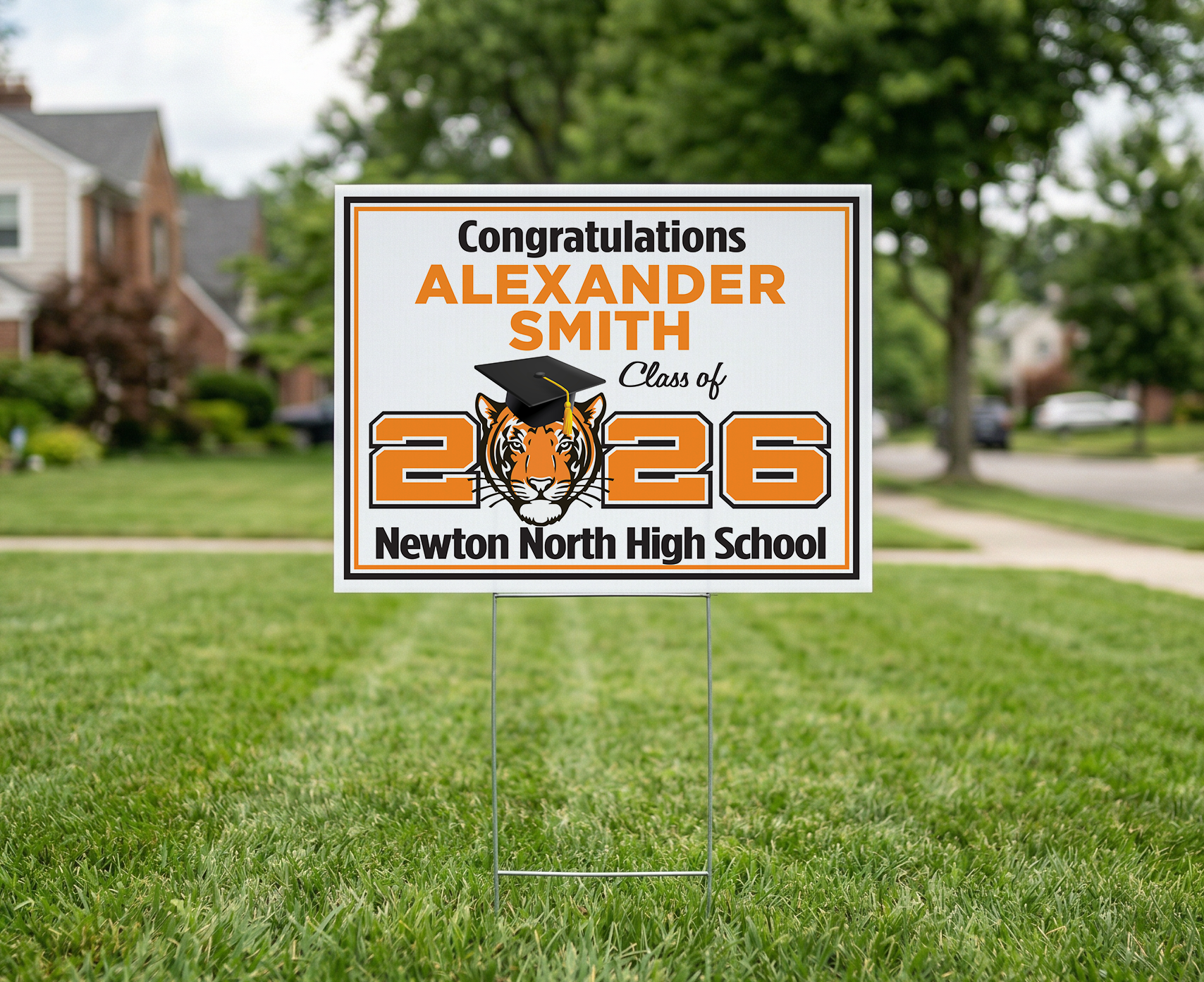 Newton North Graduation Yard Sign With Custom Name