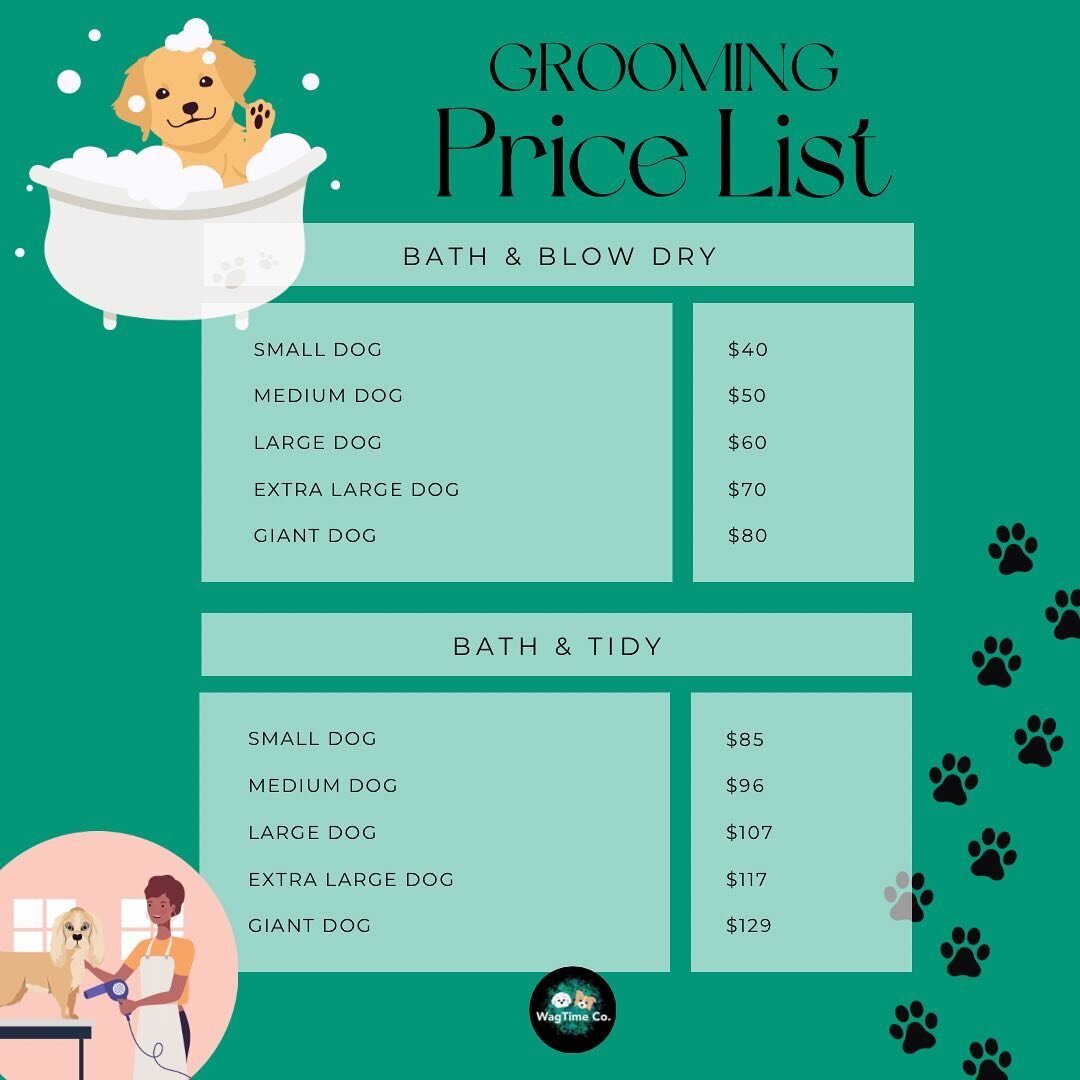 ✨ 2024 Grooming Price List ✨