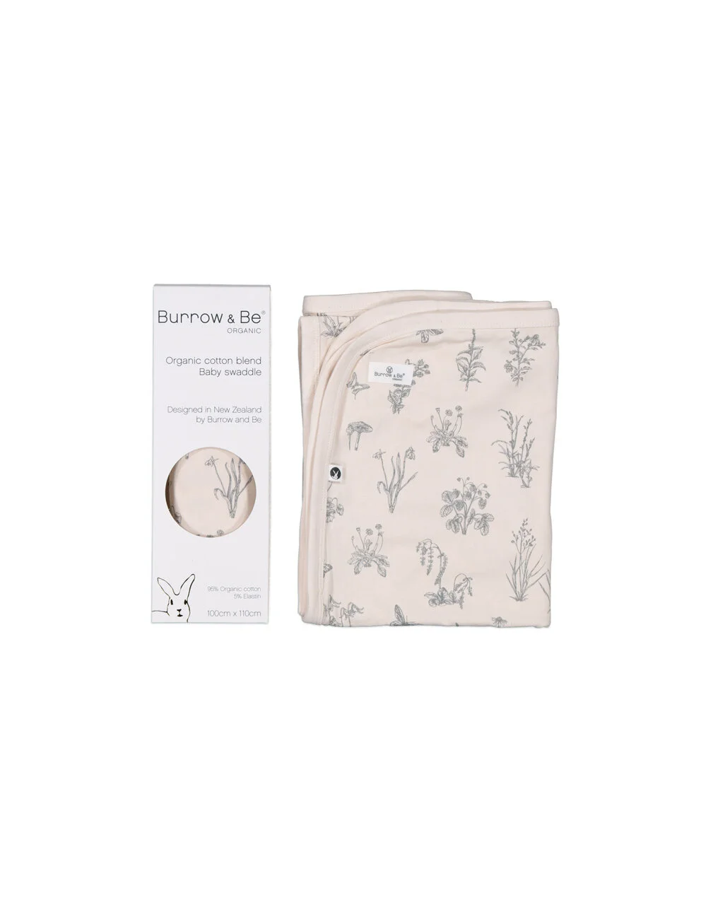 Organic Cotton Blend Stretchy Swaddle - Meadow